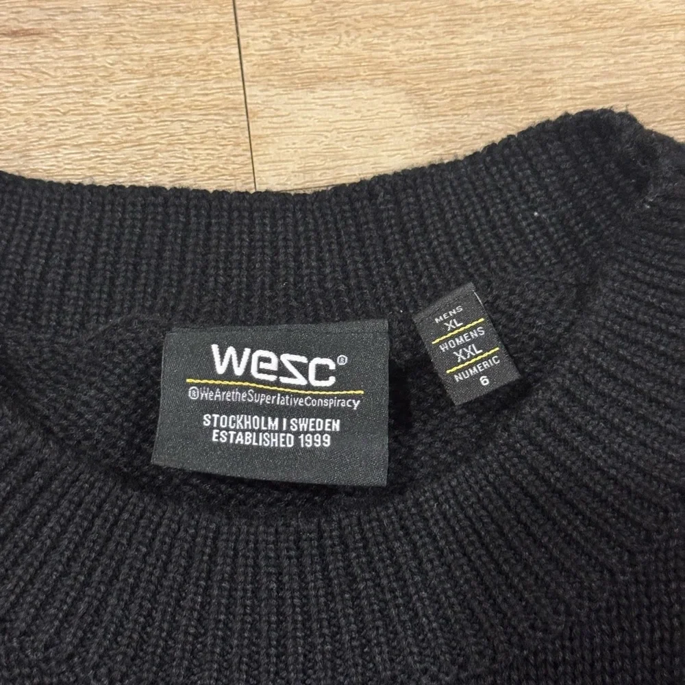 PacSun x WeSC Leon "Funny N Sad" Cotton Sweater Black Size XLarge - Picture 2 of 5
